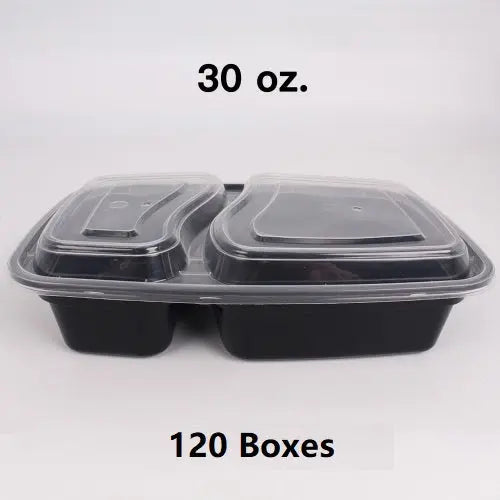Bulk 120 Cases SR 30 oz Rectangular Black Plastic - food container disposable
