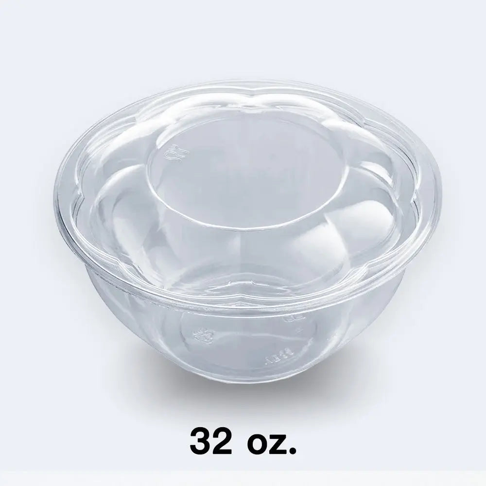 32 oz Plastic Rose Bowl with Dome Lid 200 Case - restaurant bowl wholesale