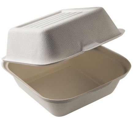 Bagasse 6*6*3 Hamburger Box- 400/Case