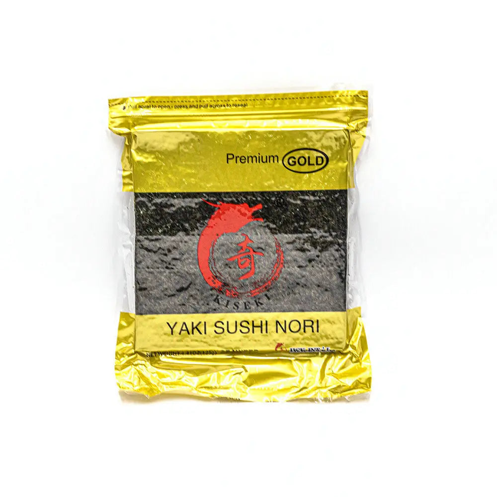 Yaki Sushi Nori Full Sheets Premium Gold 50 Sheets - sushi tray restaurant supplies