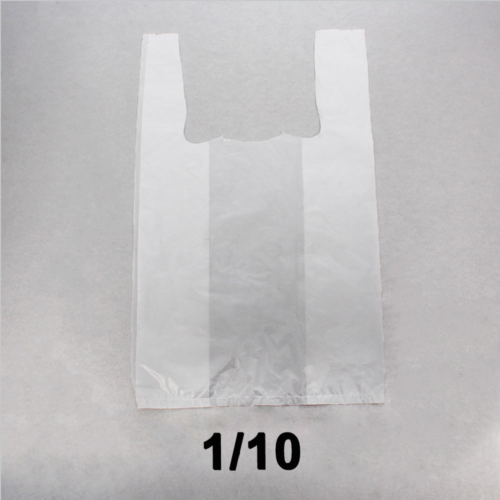 White Plastic T-Shirt Bag 1/10 - 580/Case