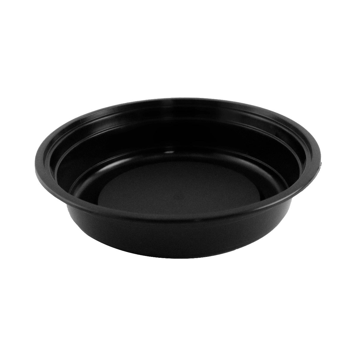 24 oz. Round Black Plastic Container Set (723) - 150/Case