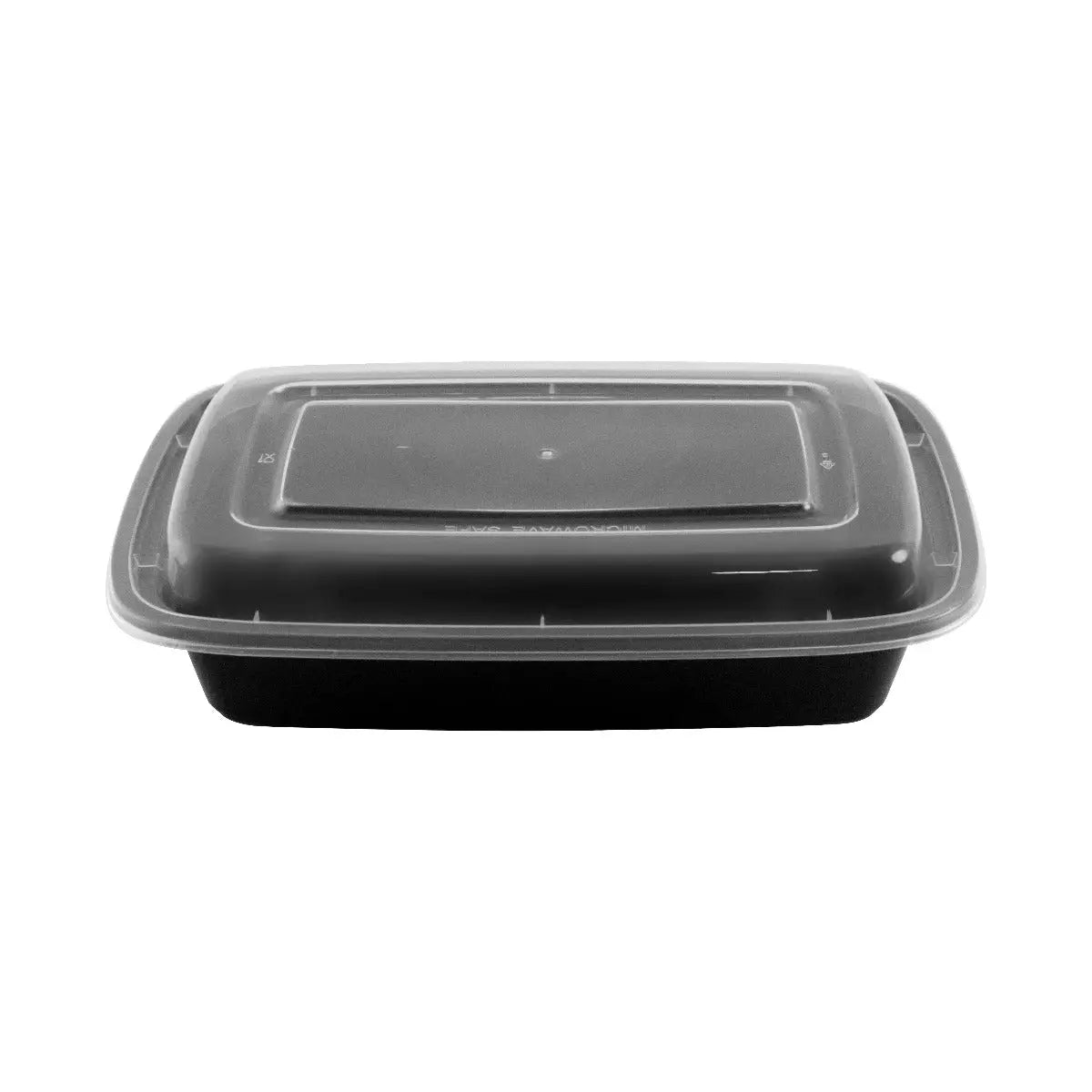 HT 24 oz. Rectangular Black Plastic Container Set (7038) - 150/Case HT