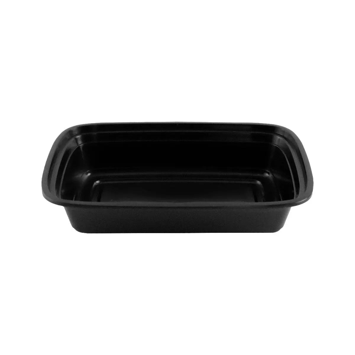 HT 24 oz. Rectangular Black Plastic Container Set (7038) - 150/Case HT