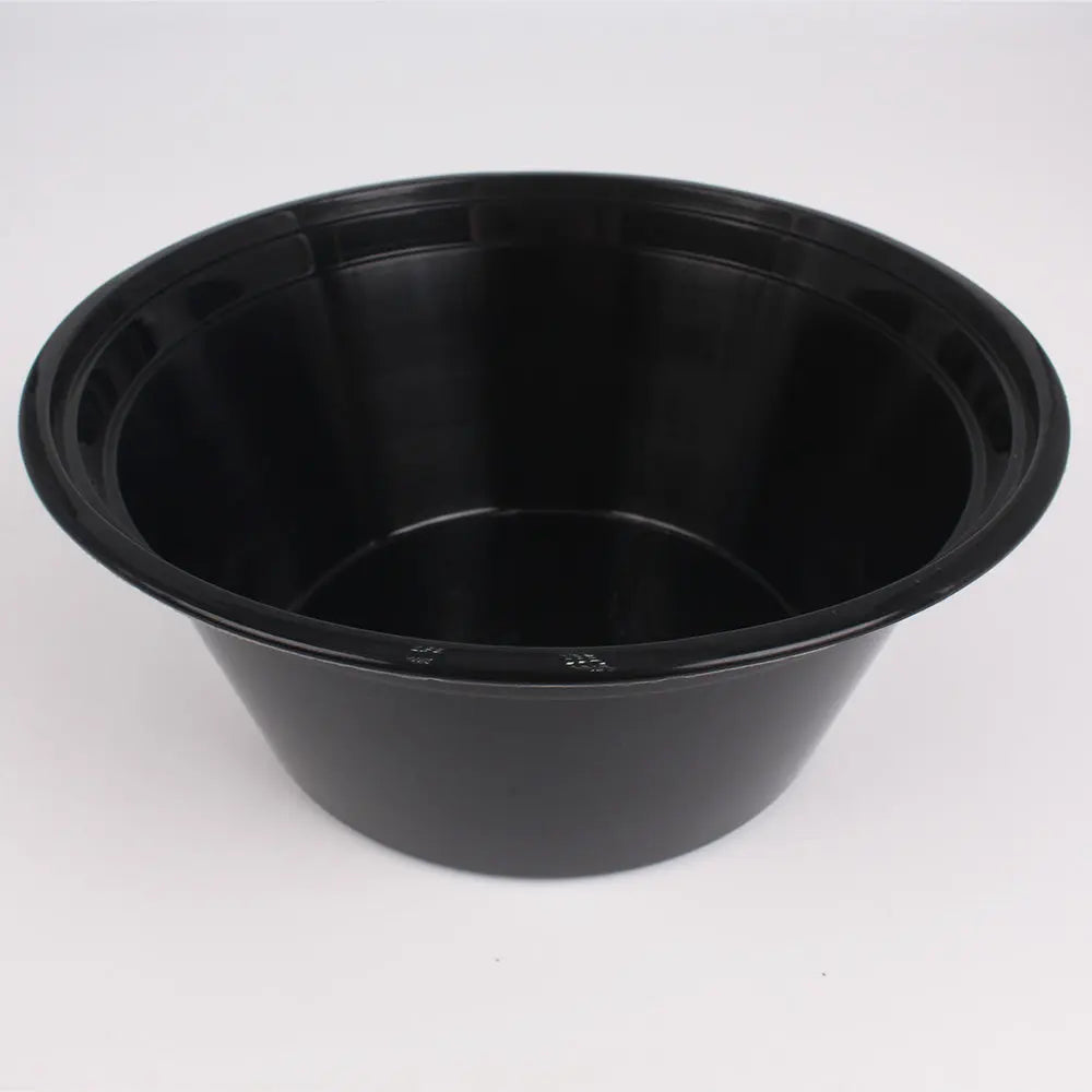 HT 39 oz. Round Black Plastic Bowl Set (7039) - 150/Case HT
