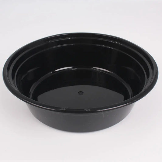 Round Black Plastic Container Set 32 oz. (729) - 150/Case SUPERWIN