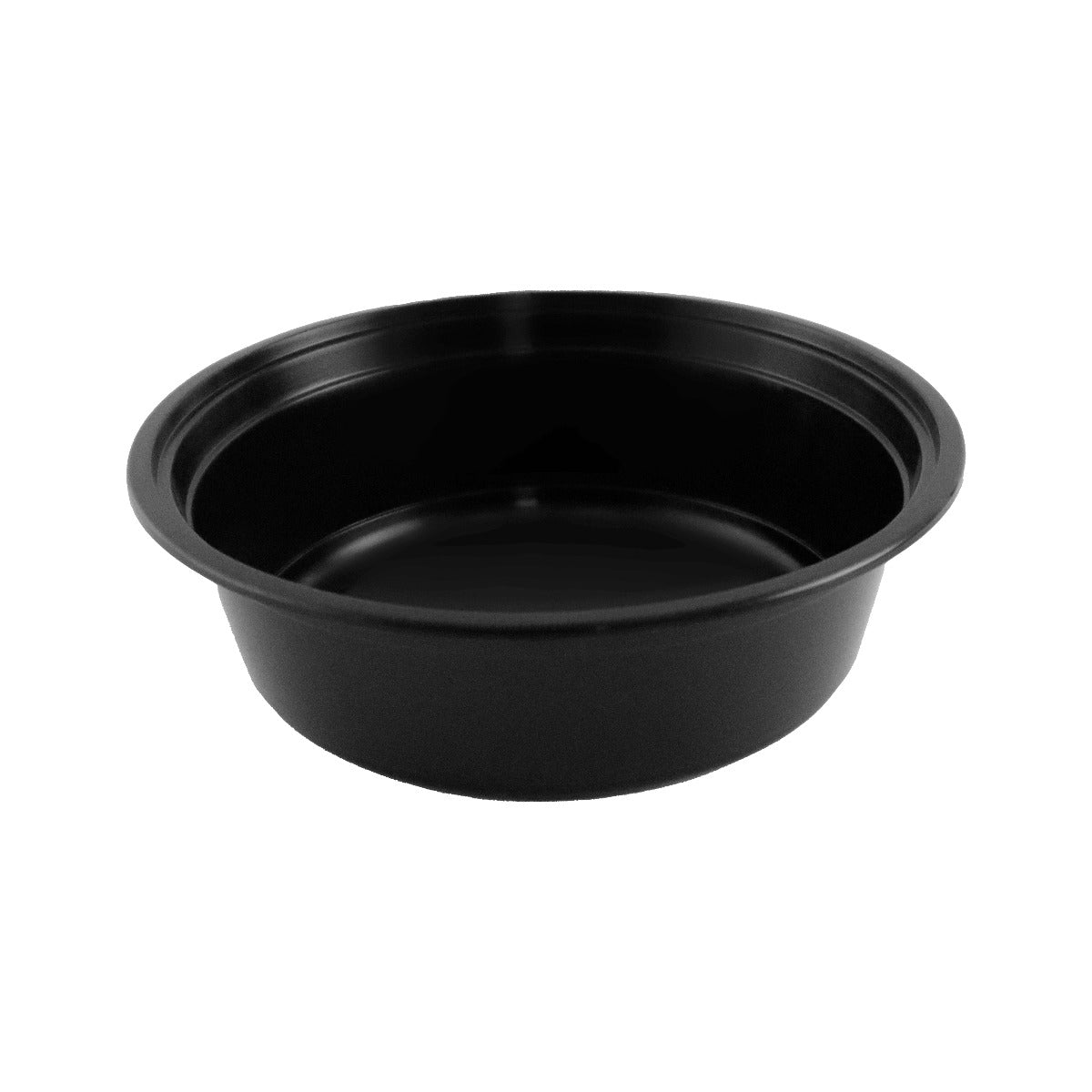 Round Black Plastic Container Set 32 oz. (729) - 150/Case