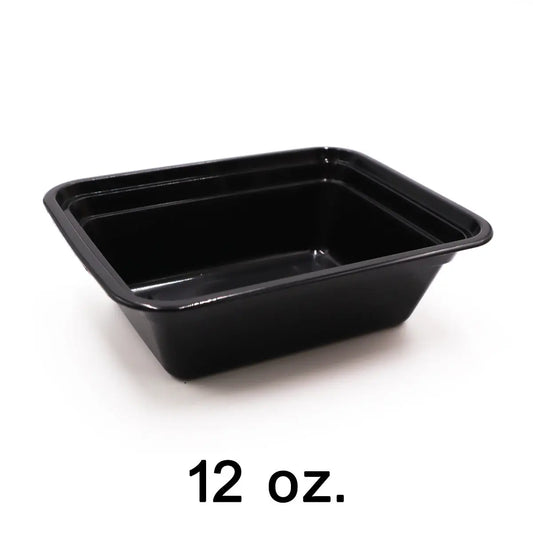 12 oz.Rectangular Black Plastic Container Set (818) - 150/Case HT