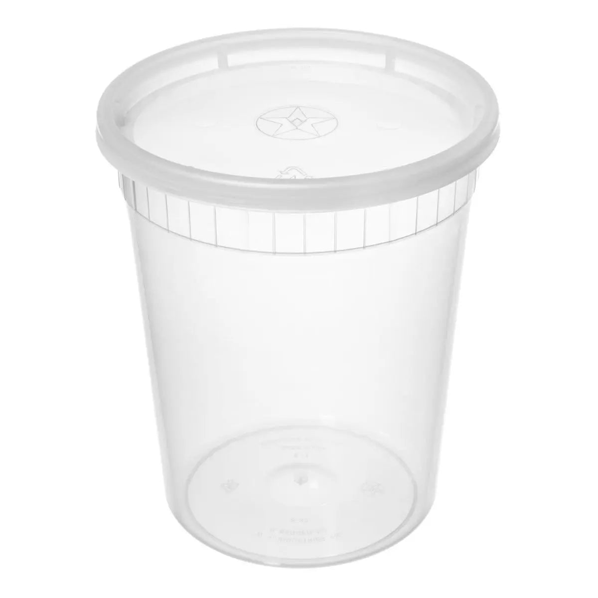 WY Round Clear Plastic Soup Container Set 32 oz 24 - food container disposable