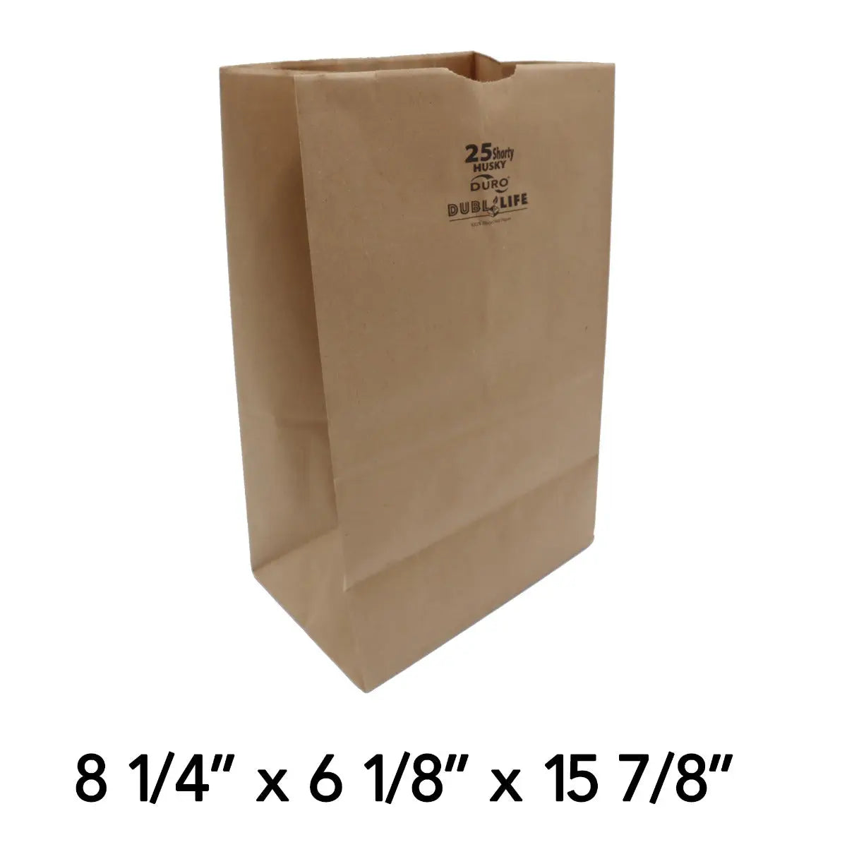 Duro Husky Shorty Heavy Duty 25 lb Kraftpaper Bag - restaurant supplies wholesale