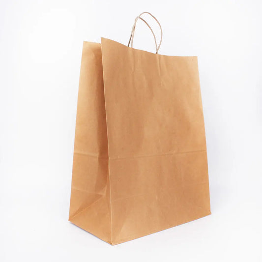 Brown Kraftpaper Shopping Bags with Handle 1/6 - 250/Case APC