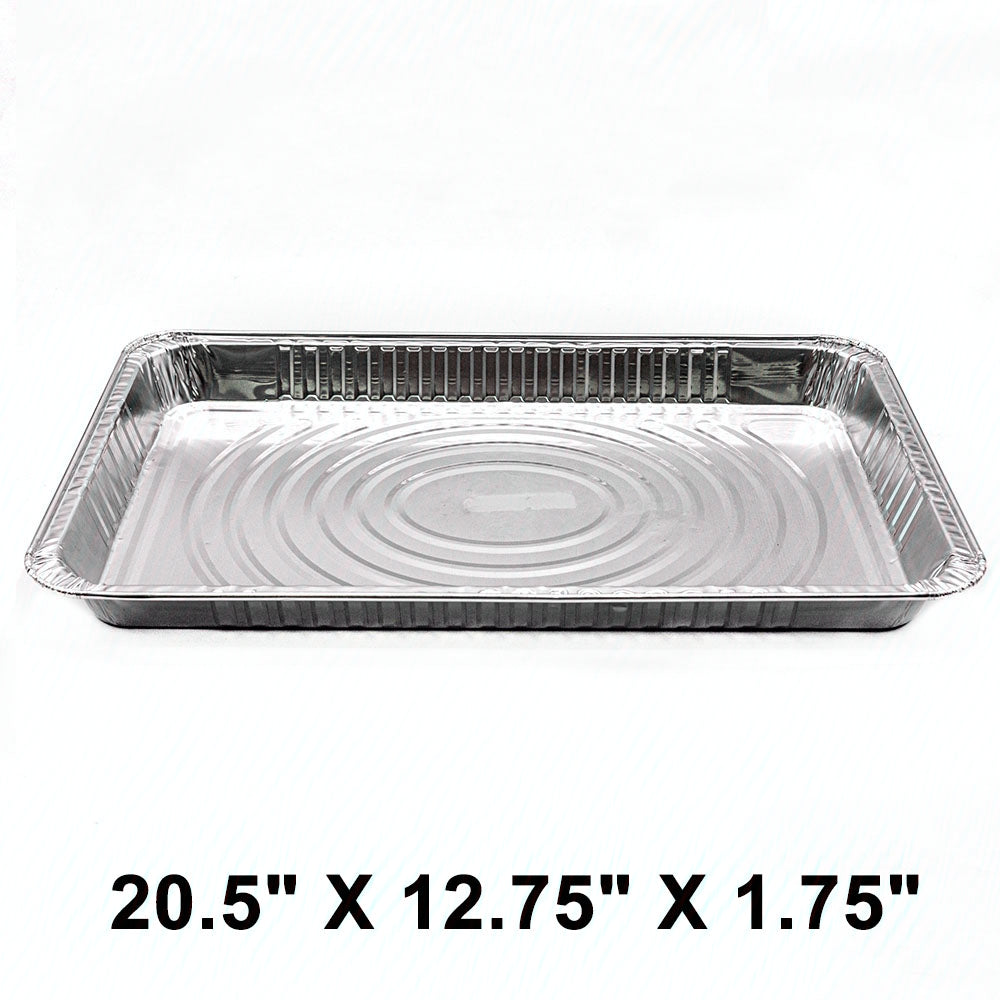 WS Full Size 20.5" X 12.75" X 1.75" Rectangular Aluminum Foil Steam Table Pan Shallow (Not Combo) - 40/Case