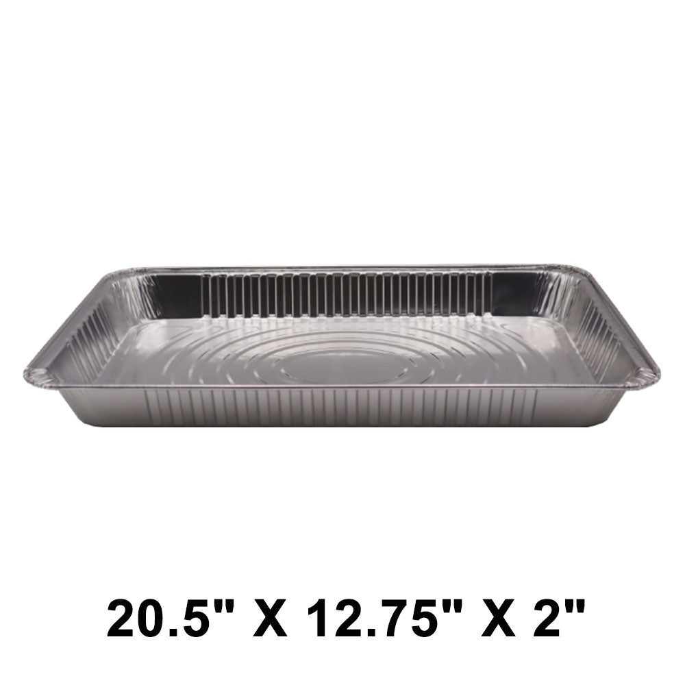 WS 全尺寸 20.5 英寸 X 12.75 英寸 X 2 英寸 长方形铝箔蒸盘 中号(非组合) - 40 个/箱