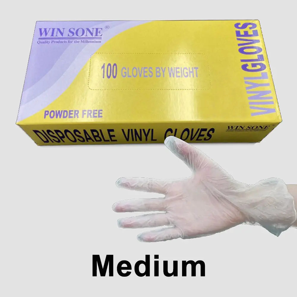 WS Medium Clear Vinyl Glove 1000 Case - restaurant supplies wholesale