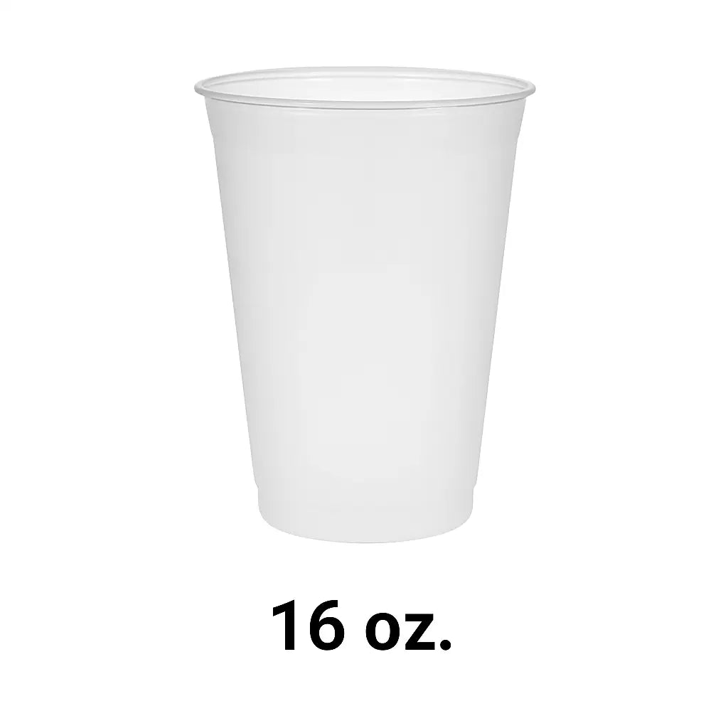90 PP Frosted Cold Cup hard 16 oz 500 Case - disposable cup restaurant