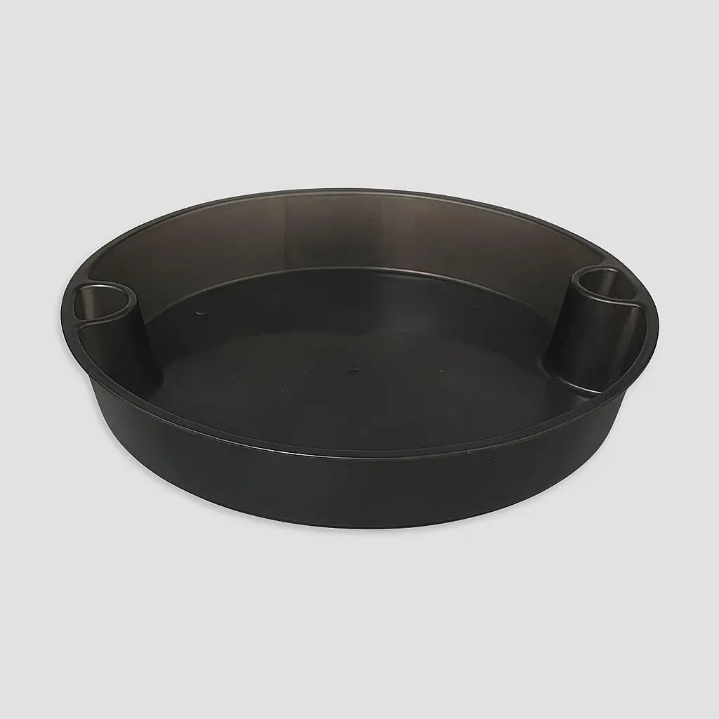 64 oz. Round Black Plastic Food Container Set w/ insert - 300 set/Case FUHE