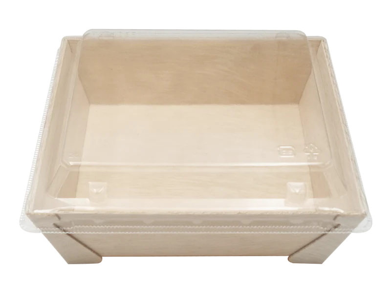 WBS-435 - 5" Square Wooden Container Togo Food Sushi Box Serving Trays Fresh2