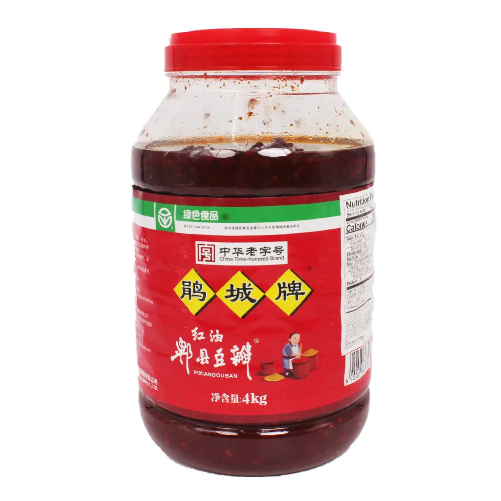 Juancheng Broad Bean Paste w Chili Oil 4 kg Bottle - restaurant supplies wholesale