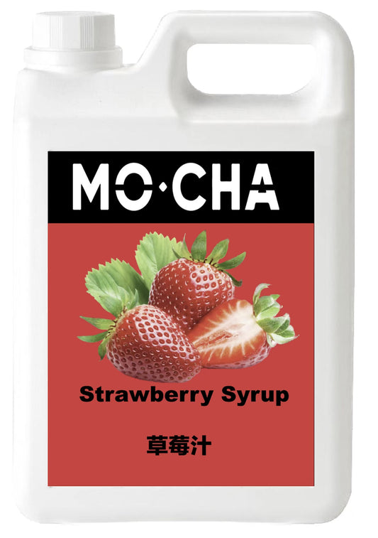 Mocha Strawberry Syrup 5.5 lbs/Bottle - 4 Bottles/Case