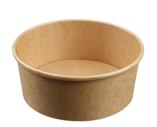 34 oz. Round Kraft Salad Bowl with Lid 600 Sets/Case