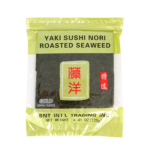 BNT Sushi Nori Half Cut Sheet, Gold 100 Sheets/ Bag - 80 Bags/ Case