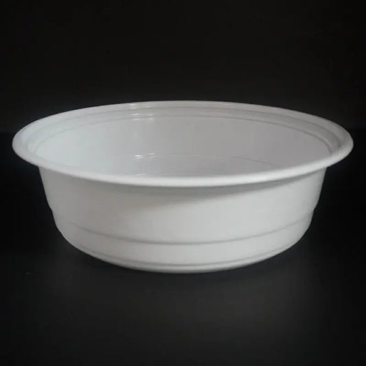 FH 32oz. Round White Plastic Deli Container Set - 150/Case FUHE
