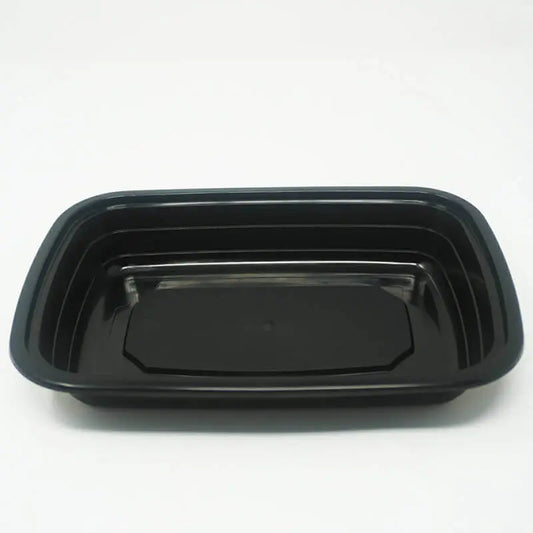 FH 16oz. Rectangular Black Plastic Deli Container Set - 150/Case FUHE