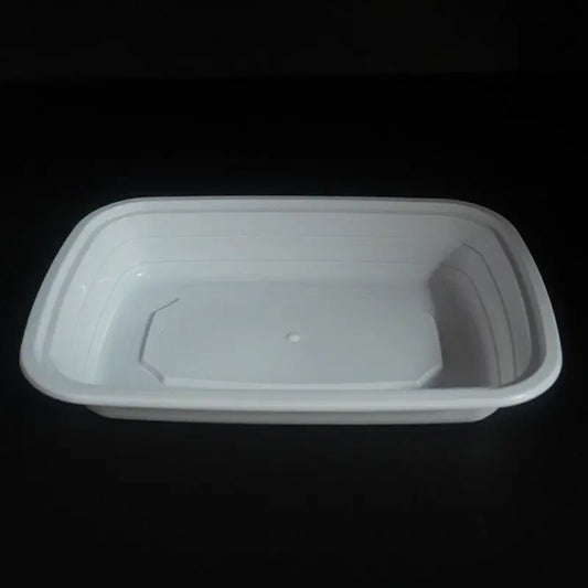 FH 16oz. Rectangular White Plastic Deli Container Set - 150/Case FUHE