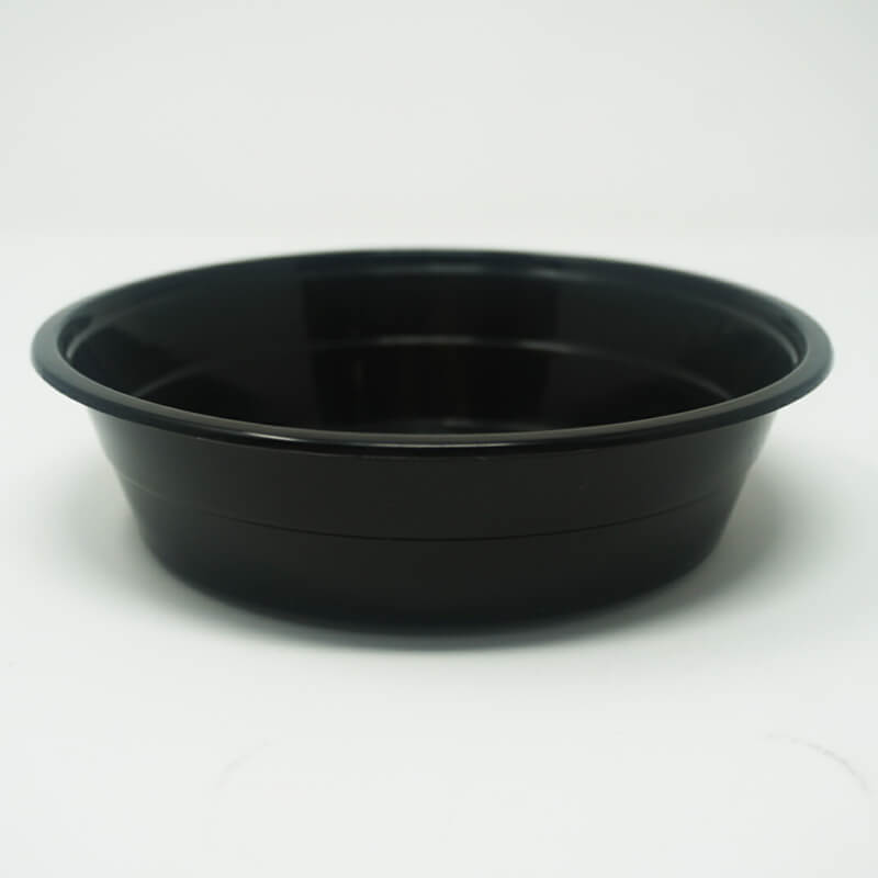 FH 16oz. Round Black Plastic Deli Container Set - 150/Case