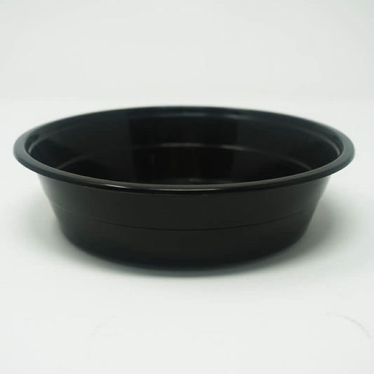 FH 16oz. Round Black Plastic Deli Container Set - 150/Case