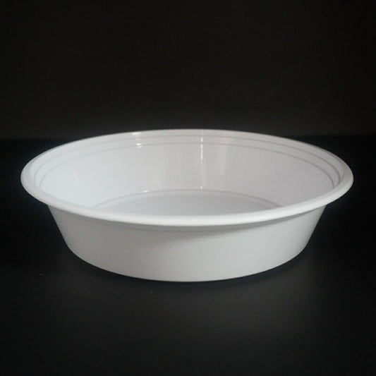 FH 24oz. Round White Plastic Deli Container Set - 150/Case