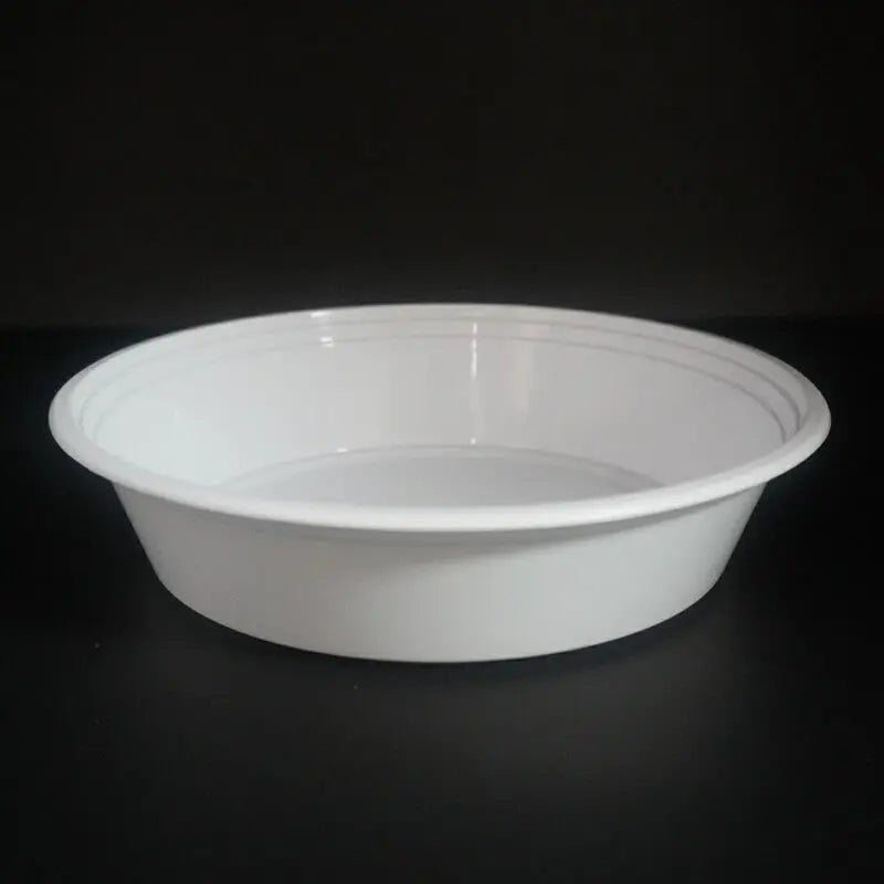 FH 24oz. Round White Plastic Deli Container Set - 150/Case FUHE