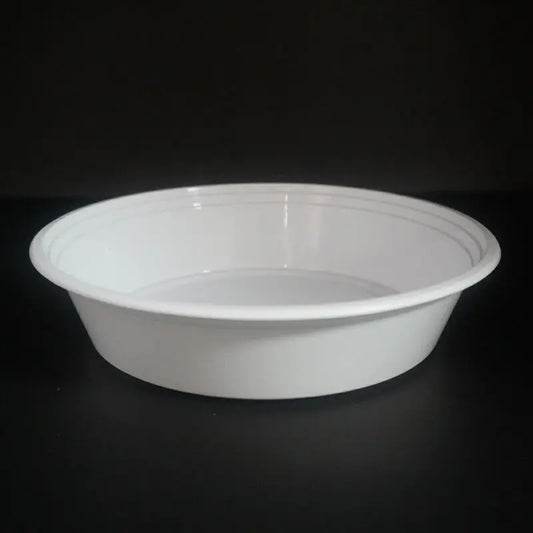FH 24oz. Round White Plastic Deli Container Set - 150/Case FUHE