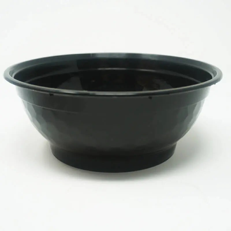FH 36 oz. Round Black Plastic Deli Container With Clear Dome Lid - 150/Case FUHE