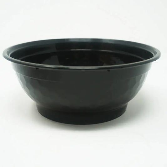 FH 36 oz. Round Black Plastic Deli Container With Clear Dome Lid - 150/Case FUHE
