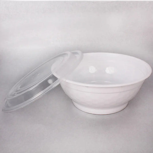 FH 36 oz. Round White Plastic Deli Container With Clear Dome Lid - 150/Case FUHE