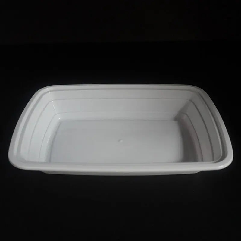 FH 26oz. Rectangular White Plastic Container Set - 150/Case FUHE
