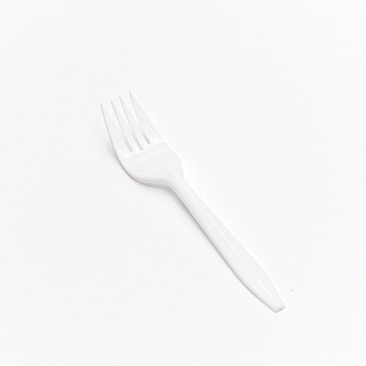 6" White Asian Plastic Fork - 550/Case