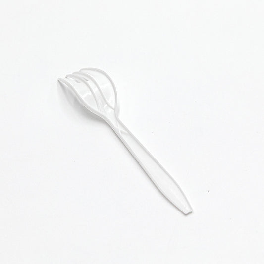 6" White Asian Plastic Fork - 550/Case