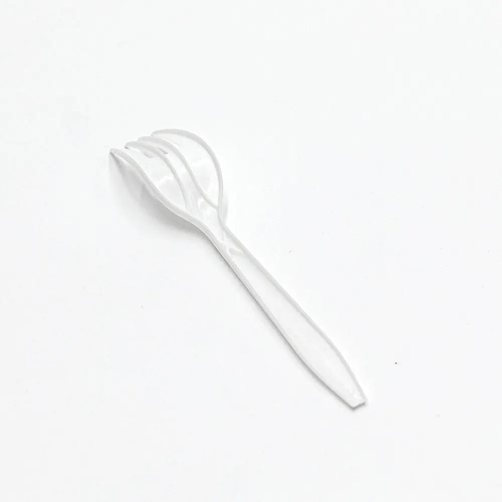 6" White Asian Plastic Fork - 550/Case JJ