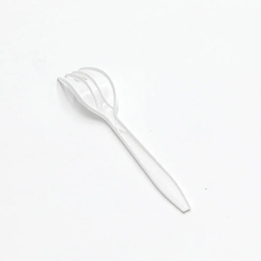 6" White Asian Plastic Fork - 550/Case JJ