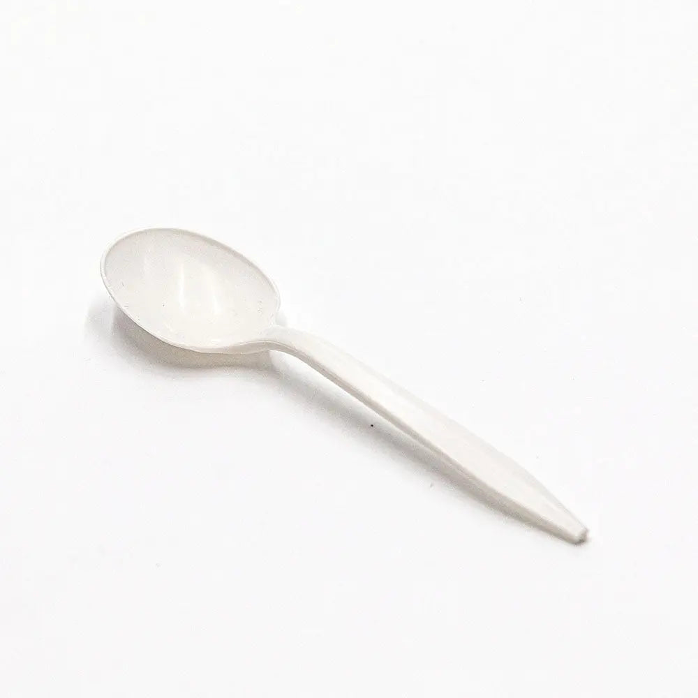 6 White Asian Plastic Spoon 550 Case - restaurant supplies wholesale