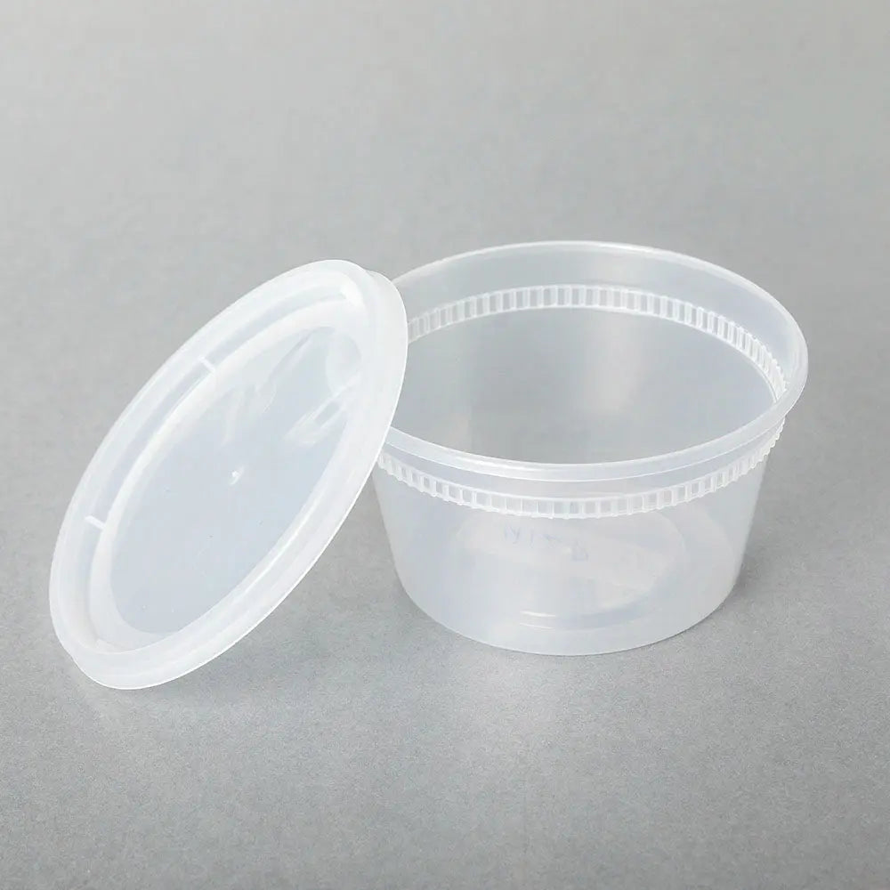 12 oz. Round Clear Plastic Soup Container Set - 240/Case JJ