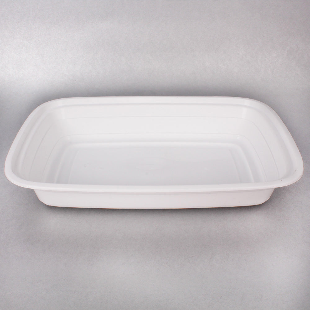 SD 28 oz. Rectangular White Plastic Food Container Set - 150/Case