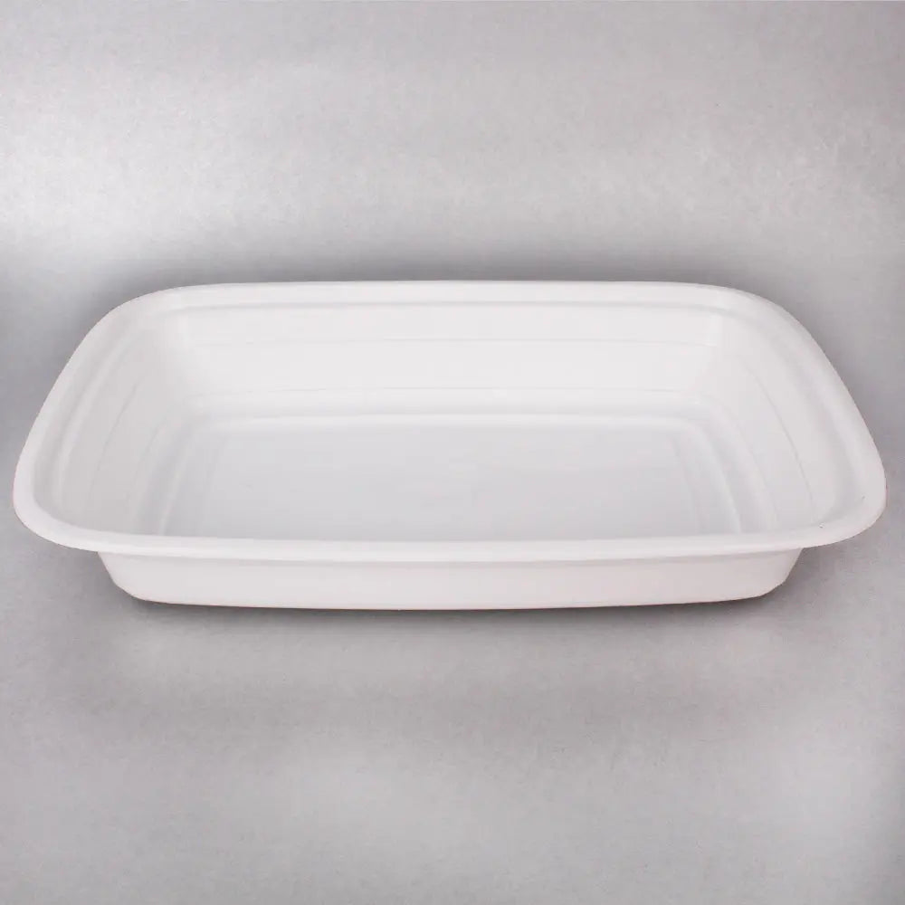 SD 28 oz. Rectangular White Plastic Food Container Set - 150/Case JJ