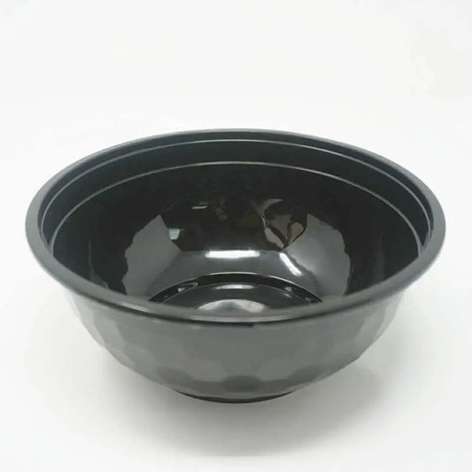 SD 36 oz. Round Black Plastic Food Container Set (036) - 150/Case JJ