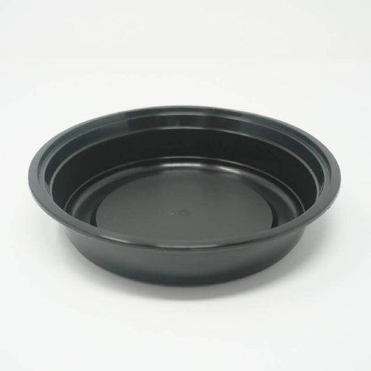 SD 24oz. Round Black Plastic Food Container Set (723) - 150/Case