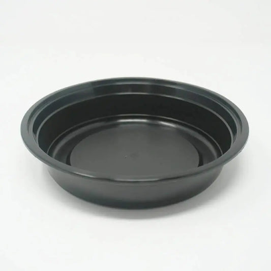 SD 24oz. Round Black Plastic Food Container Set (723) - 150/Case JJ