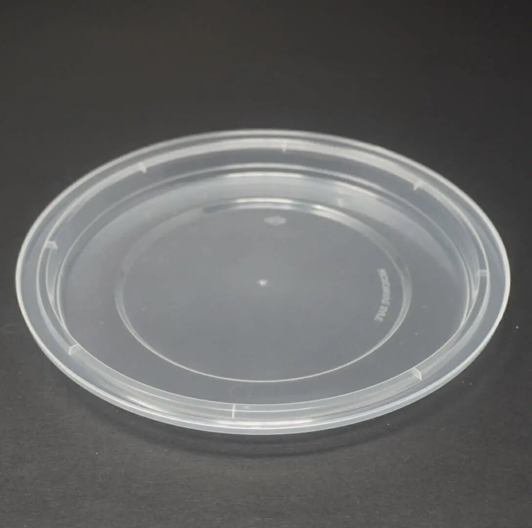 SD 24oz. Round Black Plastic Food Container Set (723) - 150/Case JJ