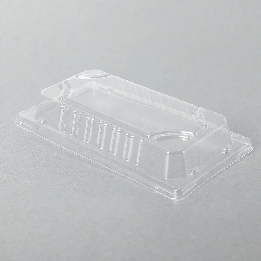 0.6-L Rectangular Clear Plastic Sushi Tray Container Lid 6 3/8" X 3 1/2" X 1 1/8" - 1500/Case TZ